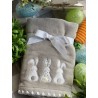 Set de 2 toallas para manos gris conejos con silueta