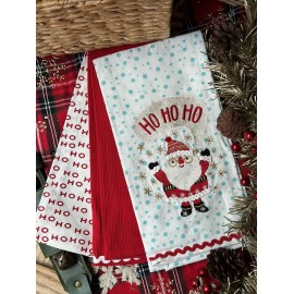 Set de 3 toallas bordadas santa hohoho