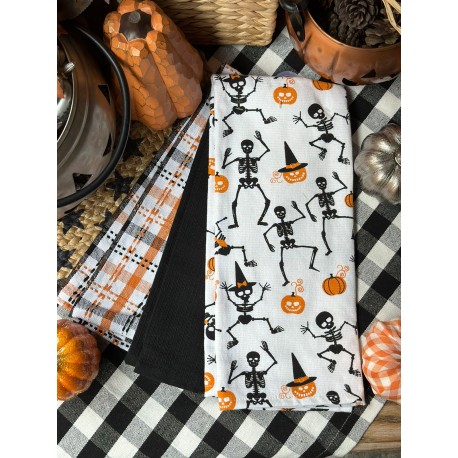 Set de 3 toallas de cocina esqueletos bailando
