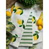 Set de 3 toallas de cocina Limones rayas