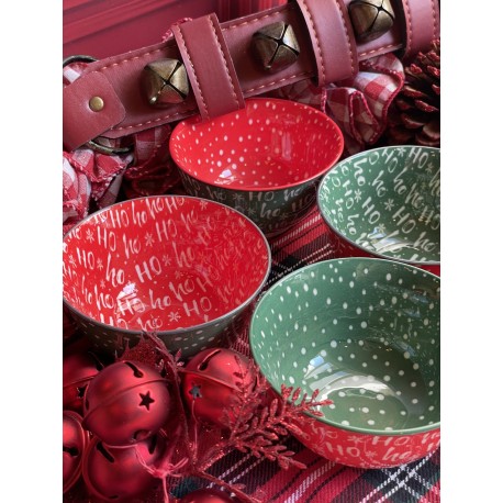 Set de 4 botaneros bowl navideños