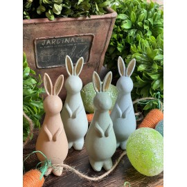 Set de 4 conejitos colores pastel