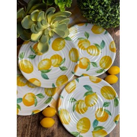 Set de 4 platos limones melamina trinche