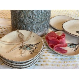 Set de 4 platos para botana de pajarito