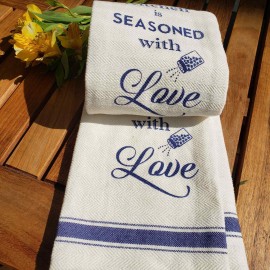 Set de Toalla de Cocina con Diseño de Sazón con Amor