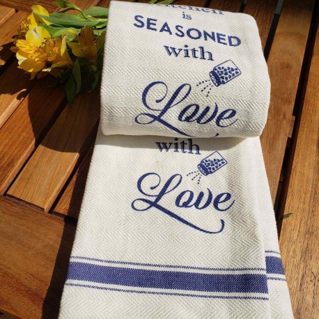 Set de Toalla de Cocina con Diseño de Sazón con Amor