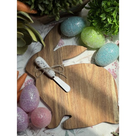 Tabla de madera conejo con palita