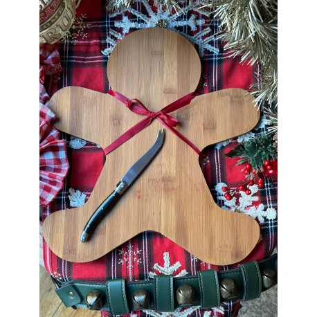 Tabla grande galleta jengibre con cuchillo