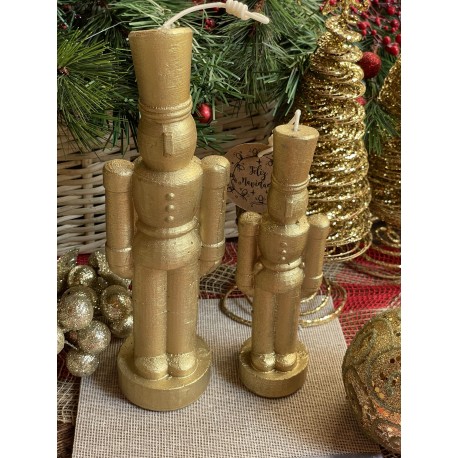 Vela de cascanueces dorada grande